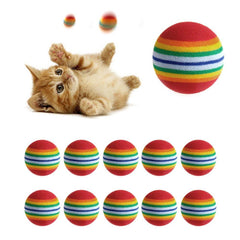 10 Pcs Rainbow Toy Ball Interactive Natural Foam Ball Training