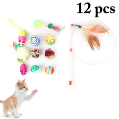 Toys Variety Pack Cats Funny Mouse Teaser Sisal Balls Gift Value Feather Sets For Small Cat