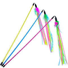 Cat Teaser Interactive Ribbon Cat Training Toy Cat Wand Toy With Bell