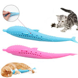 Cat Toys Fish Pet Kitten Chewing Toy Cat Toothbrush Simulation Silicone