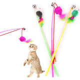 Cat Teaser Kitten  Interactive Toy Rod with Bell and Feather Products For pet Cat