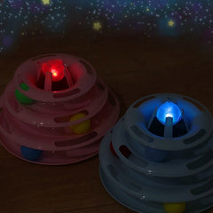 Cat Toy Tower Tracks Disc Cat Intelligence Amusement triple Pay Disc Cat Toys Ball