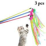 Cat Teaser Interactive Ribbon Cat Training Toy Cat Wand Toy With Bell