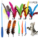 Cat Catcher Retractable Fishing Pole Wand Rod Feather Toy, Great for Kitten