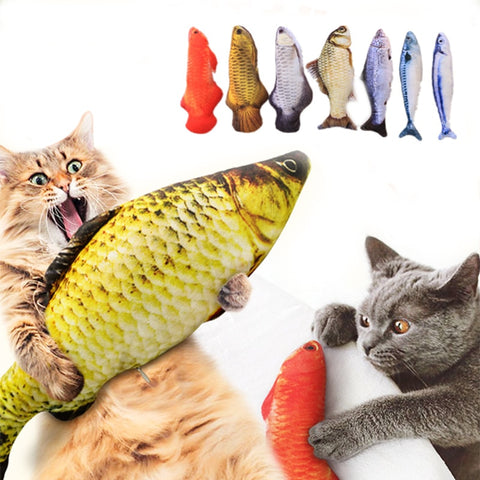 Pet Soft Plush 3D Fish Shape Cat Toy Interactive Gifts Fish Catnip Toys